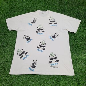 Vintage Cute Adorable Panda Shirt Womens XL 23x30 White